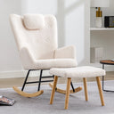 Fauteuil-a-bascule-moumoute-blanc-avec-repose-pieds-en-bois