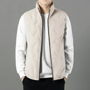 Gilet-matelasse-sans-manches-homme-beige-doublure-moumoute
