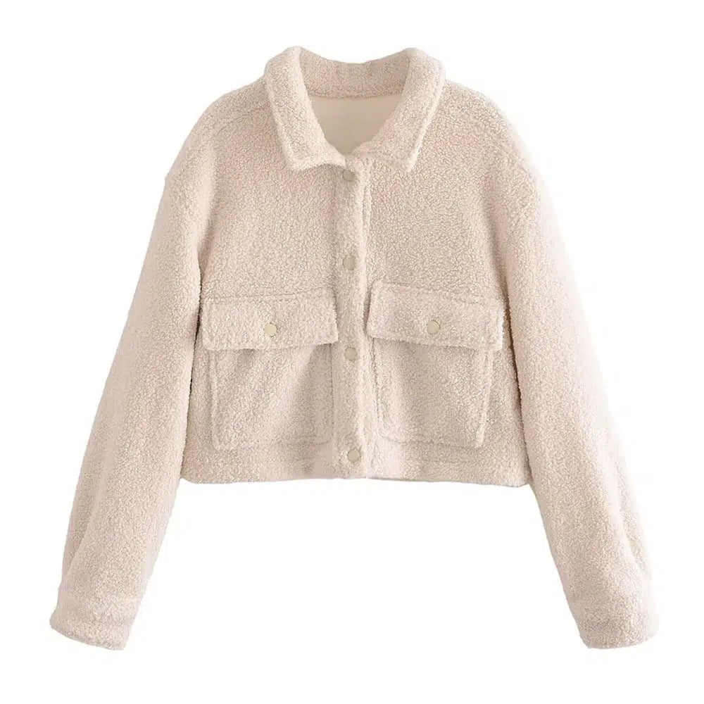 Blouson-blanc-moumoute-avec-doublure-et-boutons