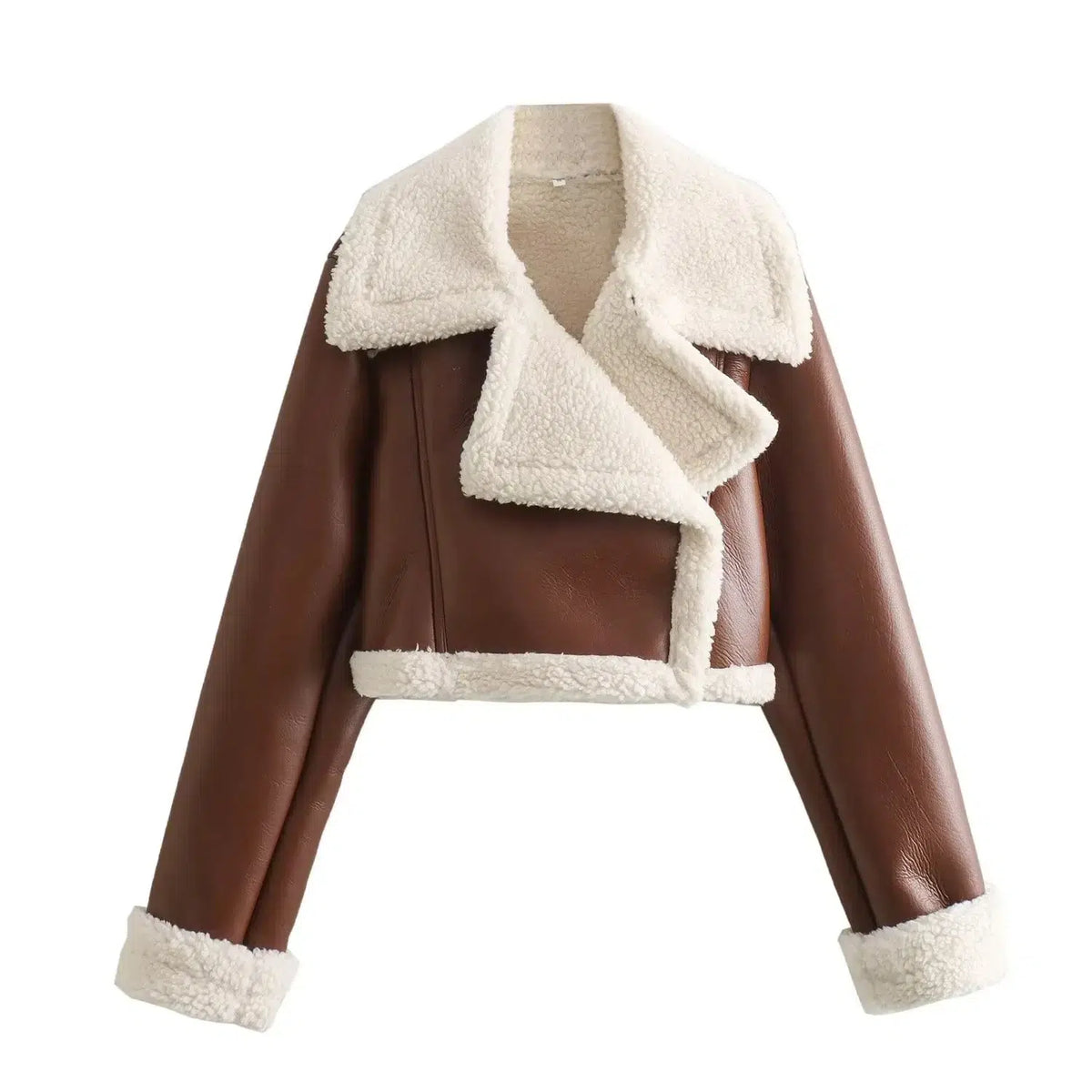 Blouson-motard-marron-avec-doublure-moumoute-et-col