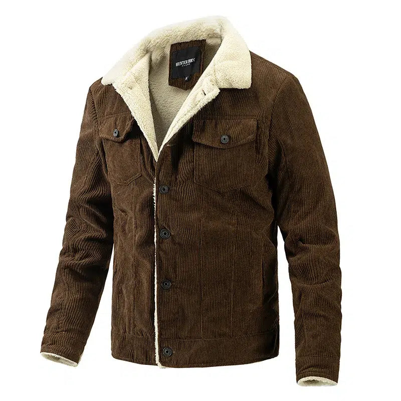 Blouson-moumoute-homme-marron-avec-doublure-et-col