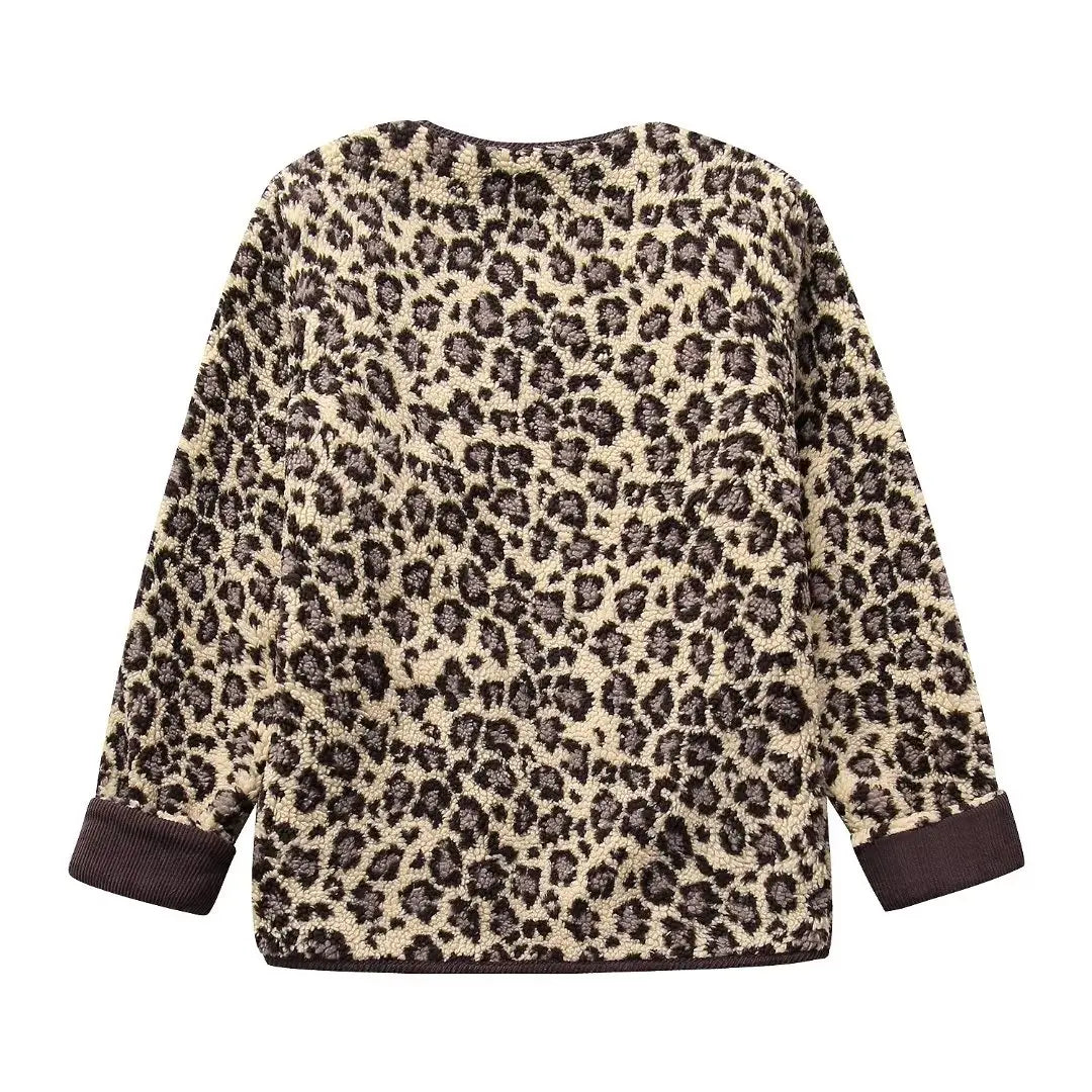 Blouson-moumoute-leopard-avec-détails-marron