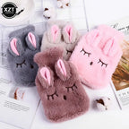 Bouillottes-moumoute-forme-lapin-gris-rose