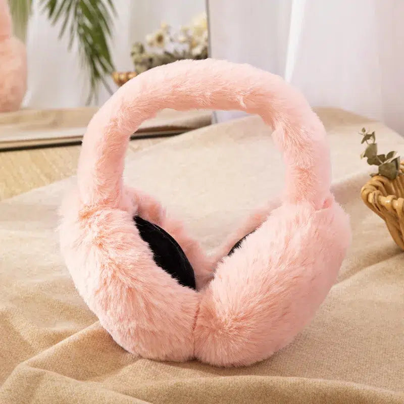Cache-oreilles-rose-pelucheux