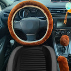 Couvre-volant-marron-texture-douce-pour-volant-auto
