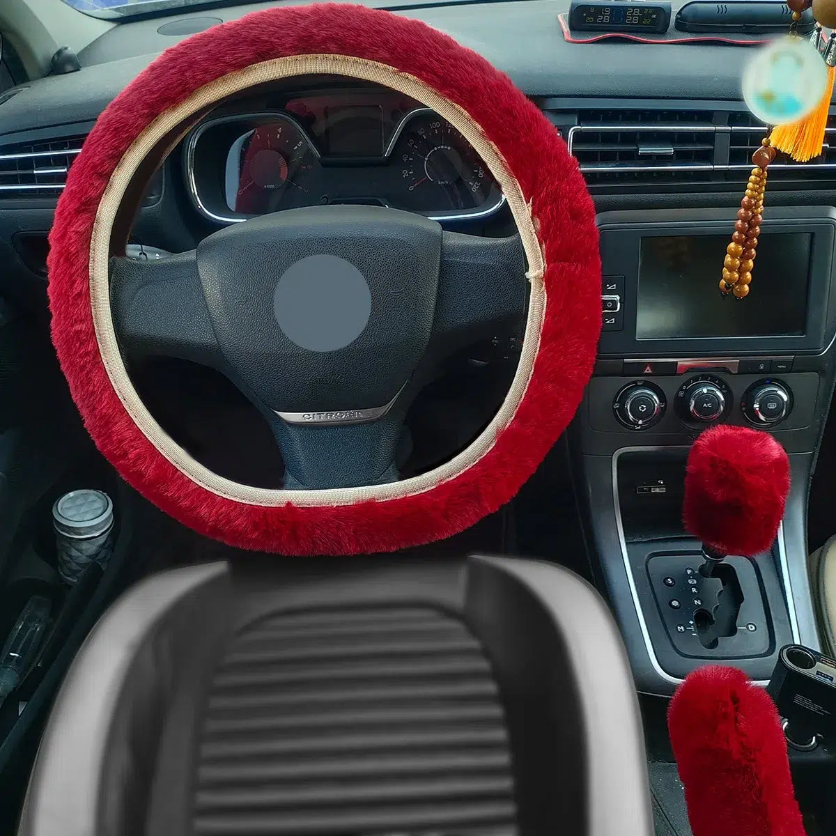 Couvre-volant-rouge-pour-voiture-douce-et-confortable