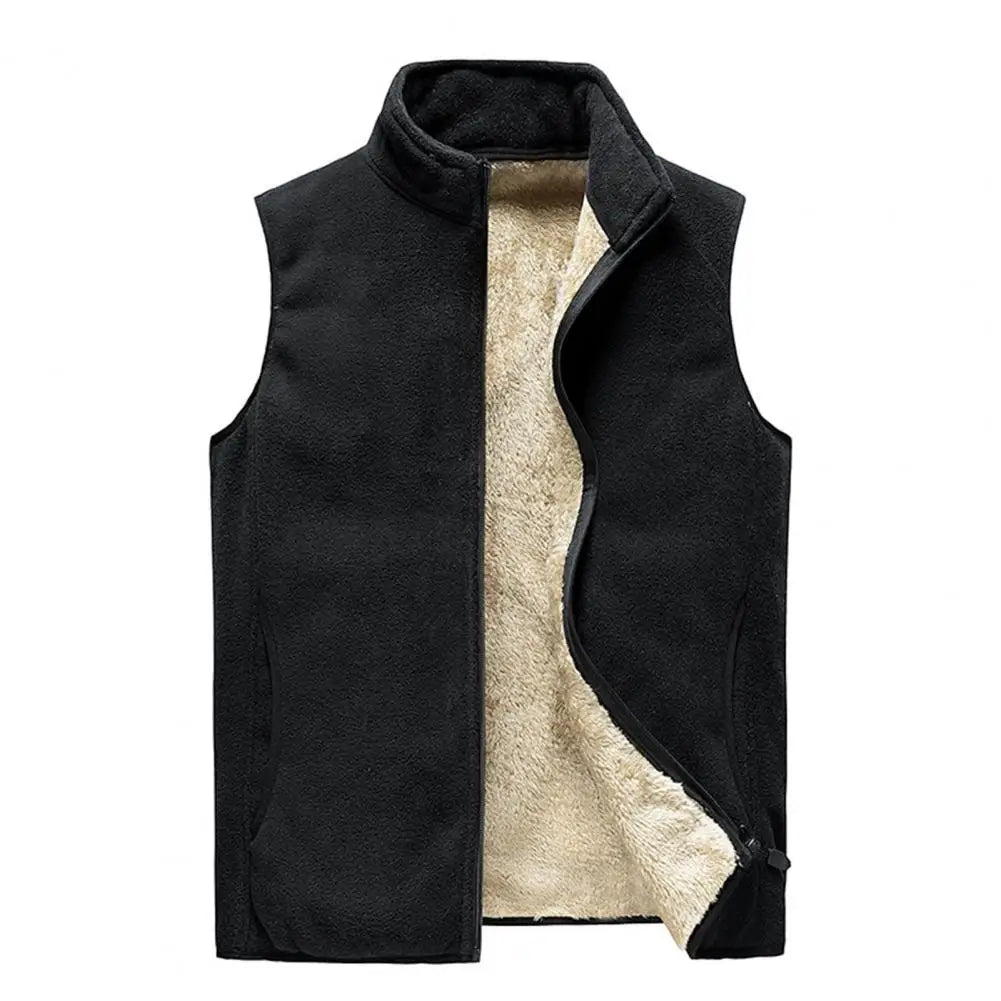 Gilet-polaire-fourre-homme-noir