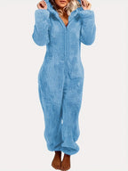 Grenouillere-douce-femme-bleu-moumoute-avec-zip