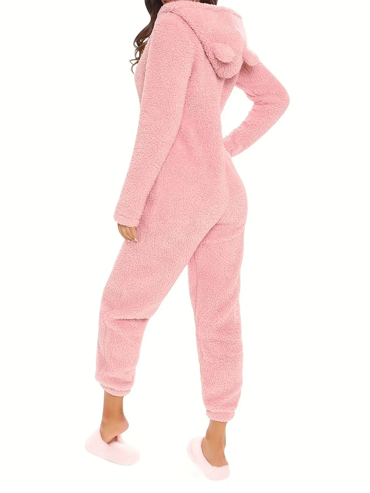 Grenouillere-femme-rose-moumoute-zippee-capuche-douce