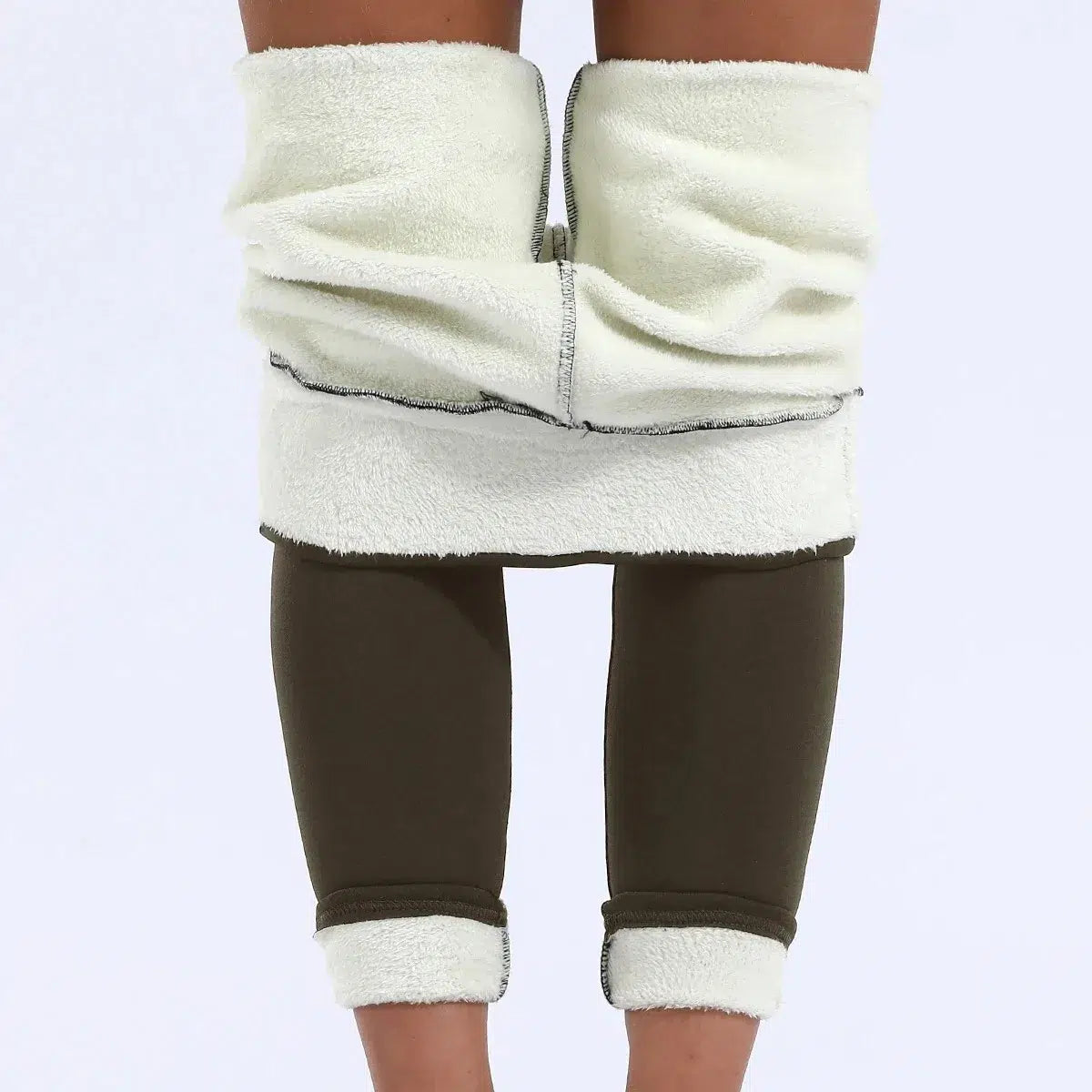 Legging-double-polaire-marron-doublure-blanche-confortable