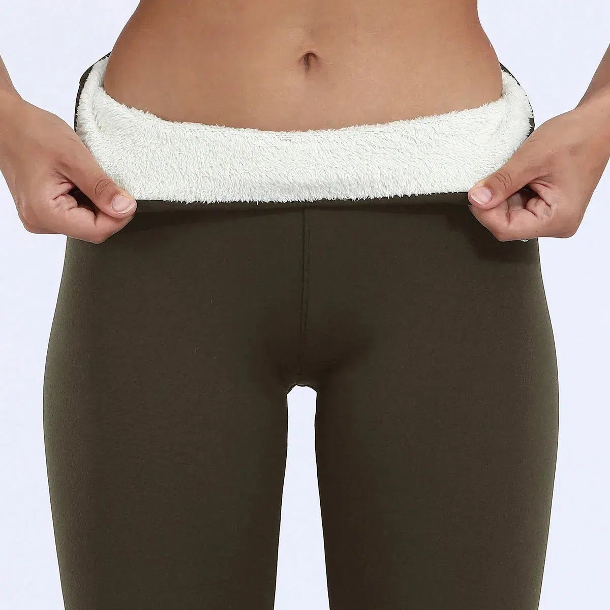 Legging-marron-polaire-avec-doublure-blanche-doux
