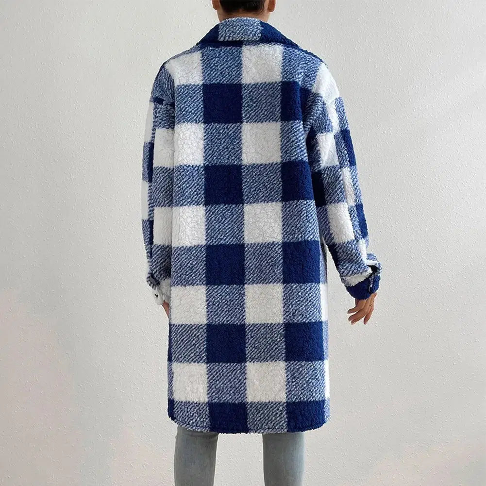 Manteau-bleu-blanc-moumoute-long-chaud-doux