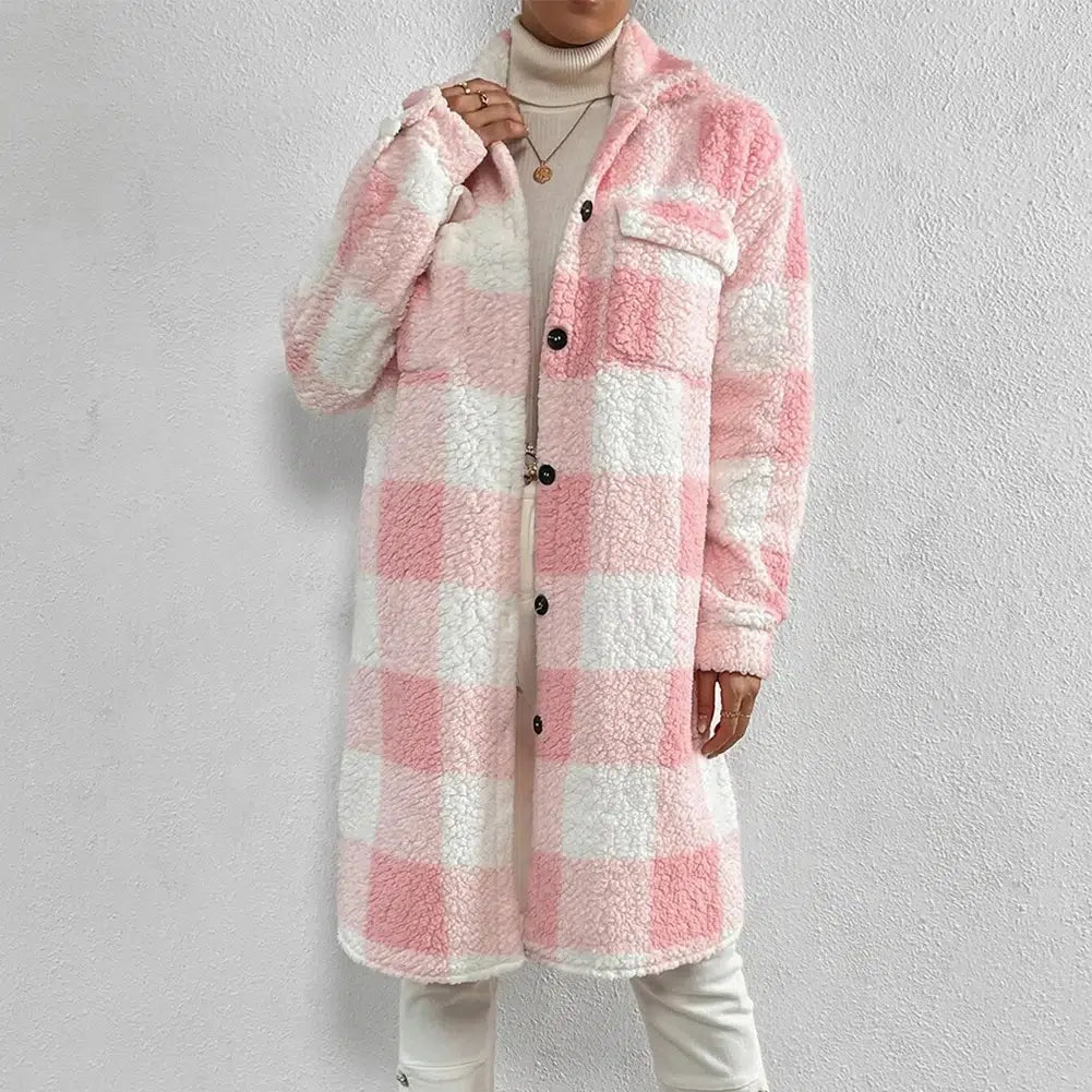 Manteau-rose-blanc-moumoute-long-confort-chaud
