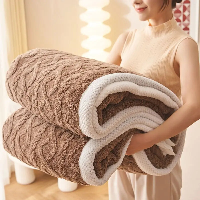 Plaid-pilou-pilou-marron-avec-texture-douce
