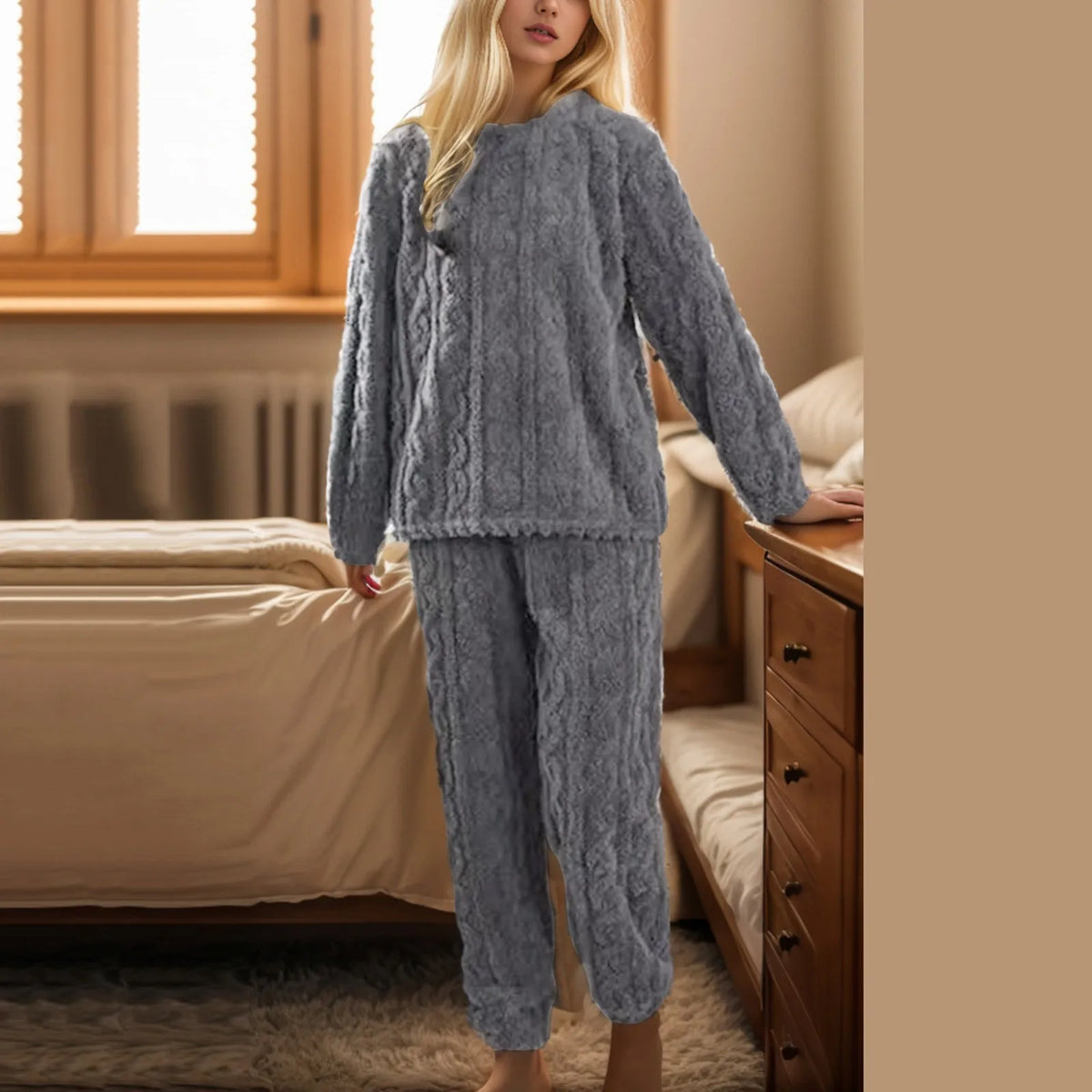 Pyjama-flanelle-gris-avec-torsades