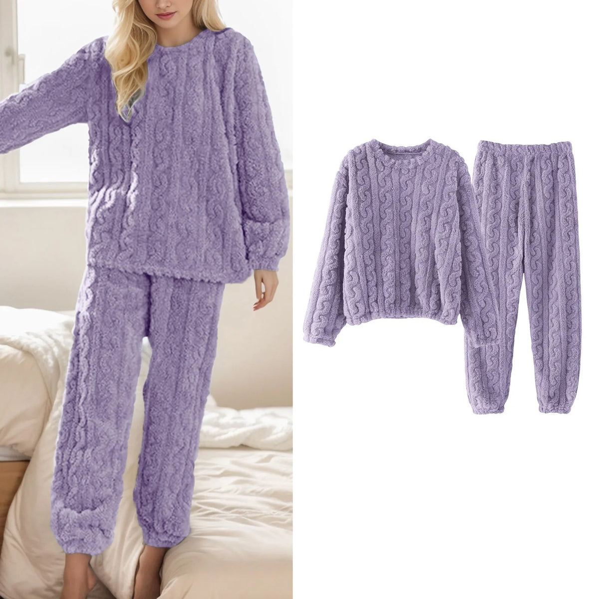 Pyjama-flanelle-violet-deux-pieces