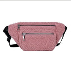 Sac-banane-molletonne-rose-avec-deux-zips