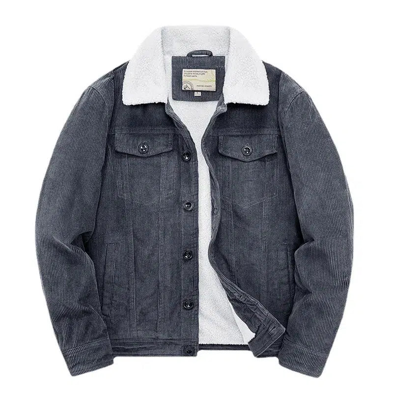 Veste-grise-velours-sherpa-elegante