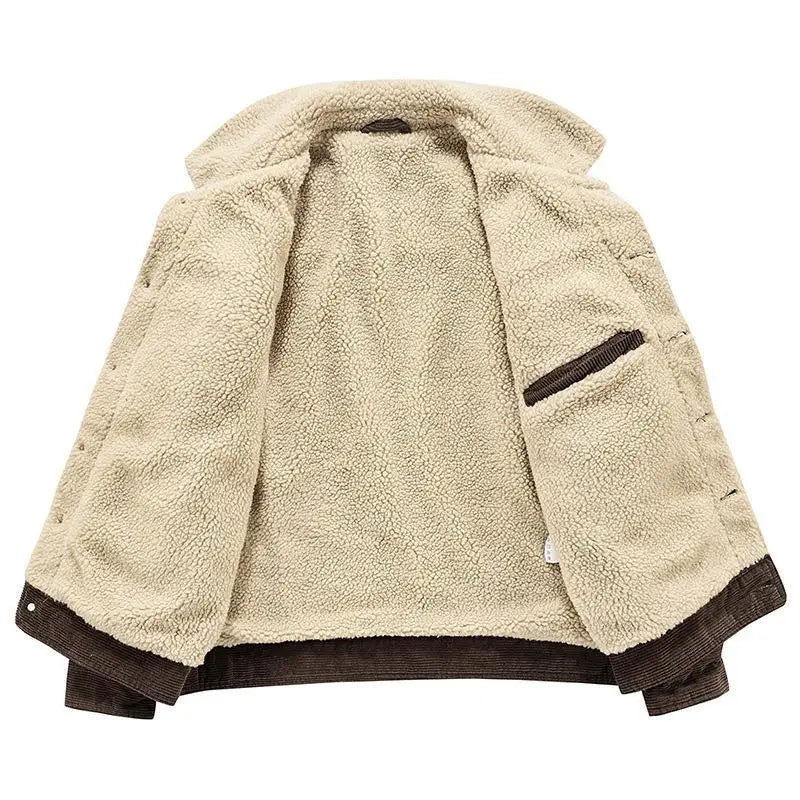 Veste-marron-peluchee-velours-cotele