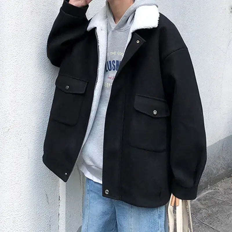 blouson-sherpa-homme-noir-avec-doublure