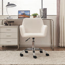 chaise-de-bureau-moumoute-blanche-avec-roulettes
