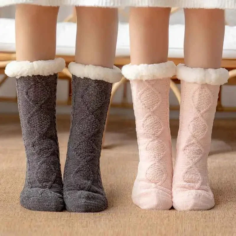 chaussette-chaude-moumoute-avec-motif