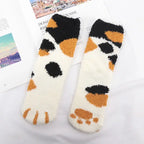 chaussette-chaude-moumoute-chat-avec-motif