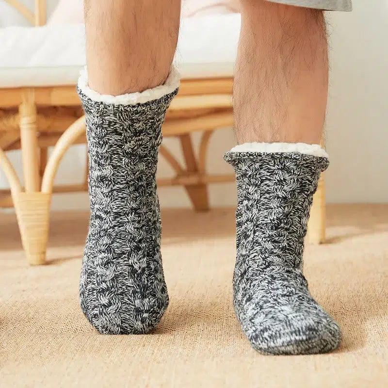 chaussette-chaude-moumoute-gris-avec-doublure