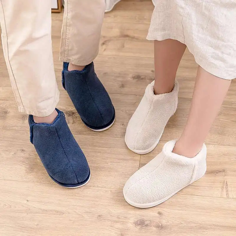 chausson-doux-femme-bleu-et-beige
