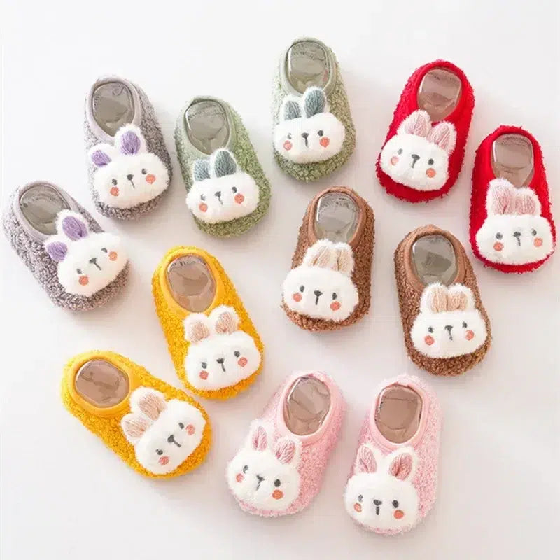 chausson-moumoute-bebe-multicolore-avec-lapin