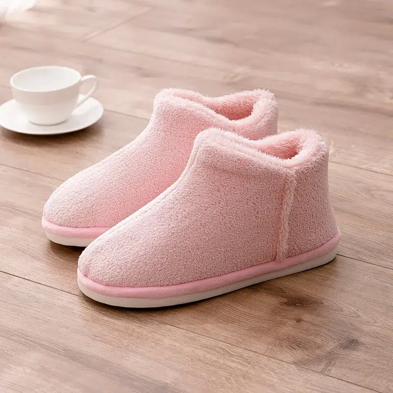 chausson-pelucheux-femme-rose